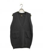 BATONERバトナ―）の古着「21AW SIGNATURE RIB V-NECK VEST」｜グレー