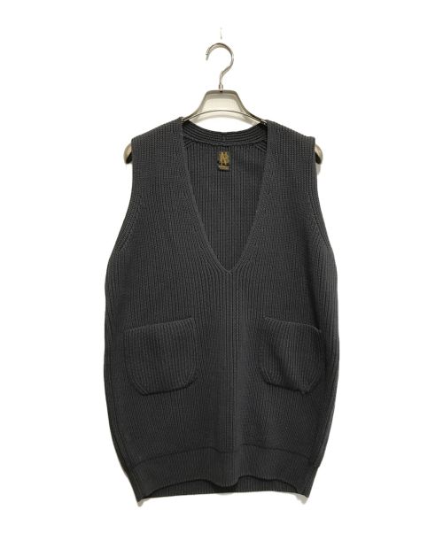 BATONER（バトナ―）BATONER (バトナ―) 21AW SIGNATURE RIB V-NECK VEST グレー サイズ:1の古着・服飾アイテム