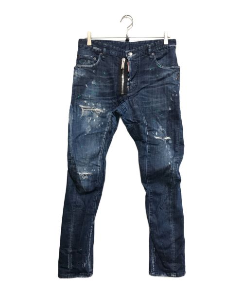 DSQUARED2（ディースクエアード）DSQUARED2 (ディースクエアード) Tidy biker jean インディゴ サイズ:46の古着・服飾アイテム