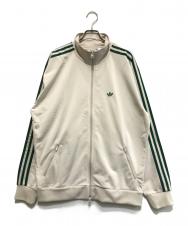 adidas (アディダス) トラックジャケット アイボリー×グリーン サイズ:S