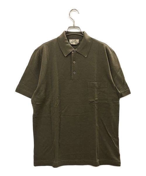 HERMES（エルメス）HERMES (エルメス) POLO BOUTONNE PIQUE  ブラウン サイズ:Lの古着・服飾アイテム