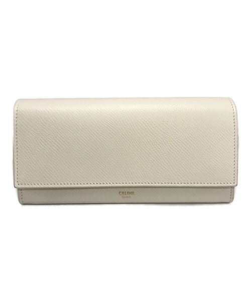 CELINE（セリーヌ）CELINE (セリーヌ) LARGE FLAP WALLET ホワイトの古着・服飾アイテム