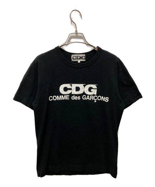 CDG（シーディージー）CDG (シーディージー コムデギャルソン) ロゴカットソー ブラック サイズ:Ｍの古着・服飾アイテム