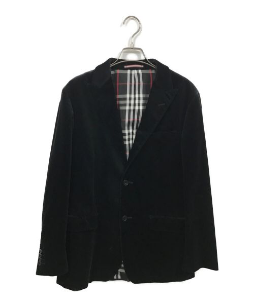 BURBERRY BLACK LABEL（バーバリーブラックレーベル）BURBERRY BLACK LABEL (バーバリーブラックレーベル) ベロアテーラードジャケット ブラック サイズ:Ｍの古着・服飾アイテム