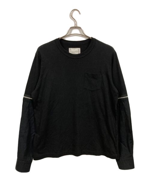 sacai（サカイ）sacai (サカイ) ZIP SLEEVE LONG TEE ブラック サイズ:2の古着・服飾アイテム