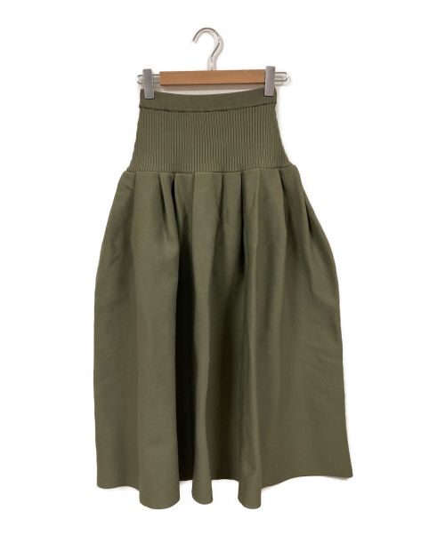 UN3D.（アンスリード）UN3D. (アンスリード) タックニットスカート グリーン サイズ:36の古着・服飾アイテム