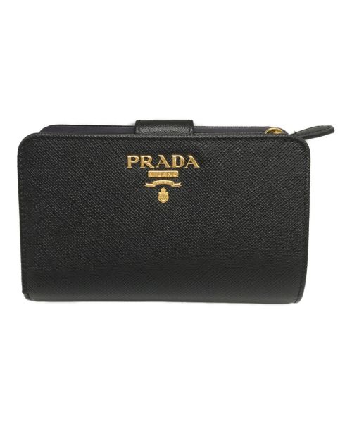 PRADA（プラダ）PRADA (プラダ) 2つ折り財布 ブラックの古着・服飾アイテム