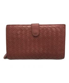 BOTTEGA VENETA（ボッテガベネタ）の古着「イントレチャートラウンドジップ財布」｜ピンク