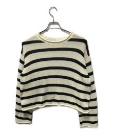 L'appartement（アパルトモン）の古着「Border Rollup Knit Pullover」｜ホワイト×ブラック