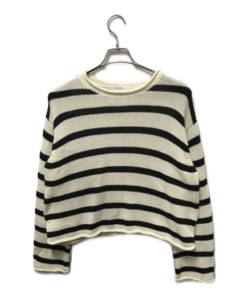 L'appartement（アパルトモン）L'appartement (アパルトモン) Border Rollup Knit Pullover ホワイト×ブラック サイズ:Freeの古着・服飾アイテム