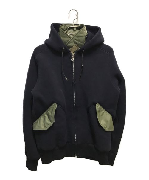 sacai（サカイ）sacai (サカイ) Sponge Sweat Hoodie ネイビー サイズ:Ｍの古着・服飾アイテム