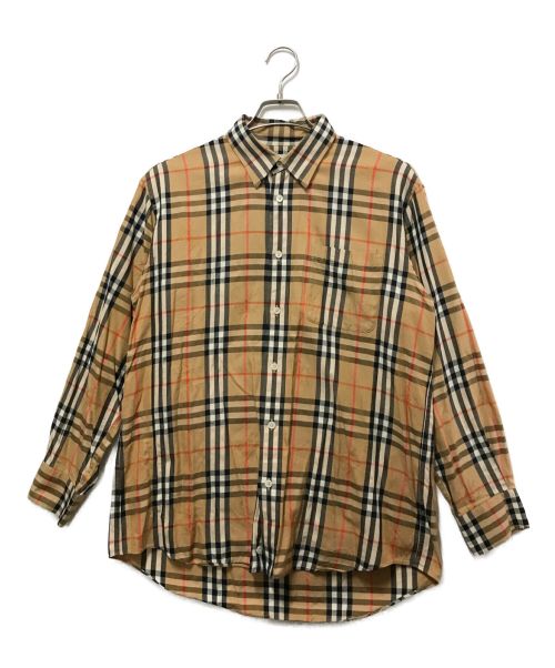 Burberry's（バーバリーズ）Burberry's (バーバリーズ) シャドーホースノバチェックシャツ ベージュ サイズ:Ｌの古着・服飾アイテム