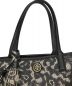 中古・古着 TORY BURCH (トリーバーチ) レース柄ショルダーバッグ ブラック：7800円