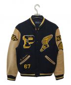 POLO RALPH LAURENポロ・ラルフローレン）の古着「THE ICONIC LETTERMAN JACKET/スタジャン」｜ネイビー×ベージュ