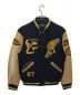 POLO RALPH LAUREN（ポロ・ラルフローレン）の古着「THE ICONIC LETTERMAN JACKET/スタジャン」｜ネイビー×ベージュ