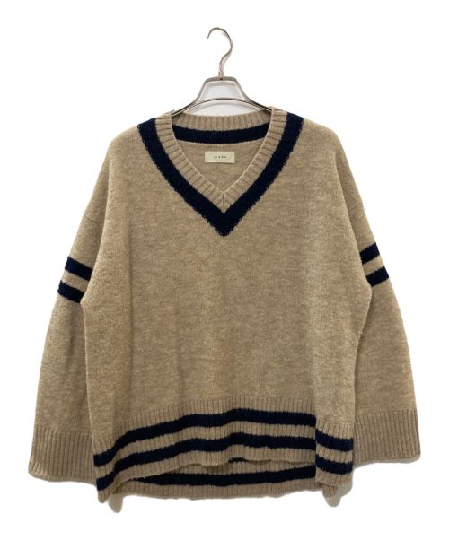 jieda（ジエダ）jieda (ジエダ) OVER V-NECK KNIT　Jie-18W-KN01 ブラウン サイズ:2の古着・服飾アイテム