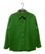 AURALEEオーラリー）の古着「WOOL CASHMERE LIGHT TWEED SHIRTS」｜グリーン