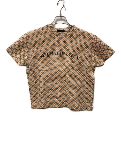 BURBERRY BLUE LABEL（バーバリーブルーレーベル）BURBERRY BLUE LABEL (バーバリーブルーレーベル) ノヴァチェックロゴTシャツ ベージュ サイズ:Ｍの古着・服飾アイテム