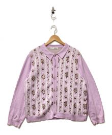 TTT MSW（ティー）の古着「Flower Jacquard Knit Cardigan」｜パープル