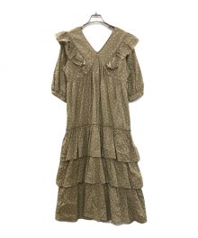 HER LIP TO（ハーリップトゥ）の古着「Miracle Wave Belted Dot Dress」｜ベージュ