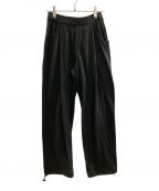 NEON SIGNネオンサイン）の古着「WIDE ROOM SLACKS “HEAVY JERSEY」｜ブラック