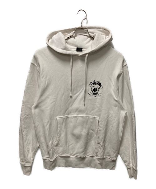 stussy（ステューシー）stussy (ステューシー) SKULL&BONES PIG.DYED HOODIE ホワイト サイズ:XLの古着・服飾アイテム