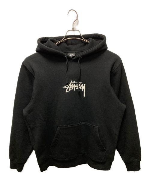 stussy（ステューシー）stussy (ステューシー) ロゴ刺繍パーカー ブラック サイズ:Ｍの古着・服飾アイテム