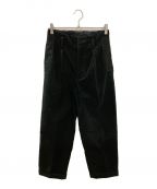 Rags McGREGORラグス マクレガー）の古着「WIDE TAPERED BELT PANTS」｜ブラック