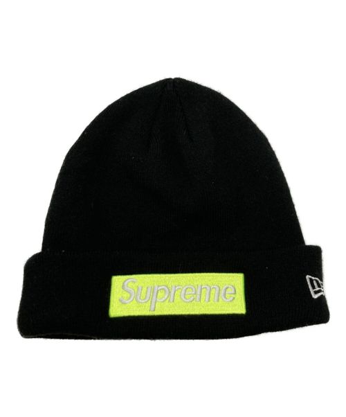 New Era（ニューエラ）New Era (ニューエラ) SUPREME (シュプリーム) ニット帽 ブラックの古着・服飾アイテム