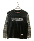 SUPREMEシュプリーム）の古着「Plaid Sleeve L/S Top」｜ブラック