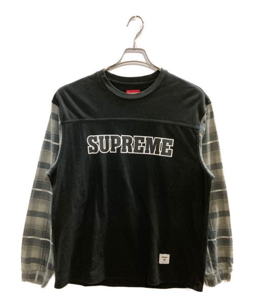 SUPREME（シュプリーム）SUPREME (シュプリーム) Plaid Sleeve L/S Top ブラック サイズ:Ｍの古着・服飾アイテム