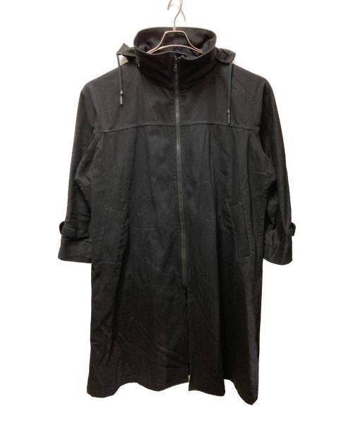 REGULATION Yohji Yamamoto（レギュレーションヨウジヤマモト）REGULATION Yohji Yamamoto (レギュレーションヨウジヤマモト) LONG HOODY COAT ブラック サイズ:2の古着・服飾アイテム