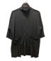 YOHJI YAMAMOTO（ヨウジヤマモト）の古着「SUPIMA COTTON PILE RAW EDGE SEAM HIGH-NECK CARDIGAN」｜ブラック