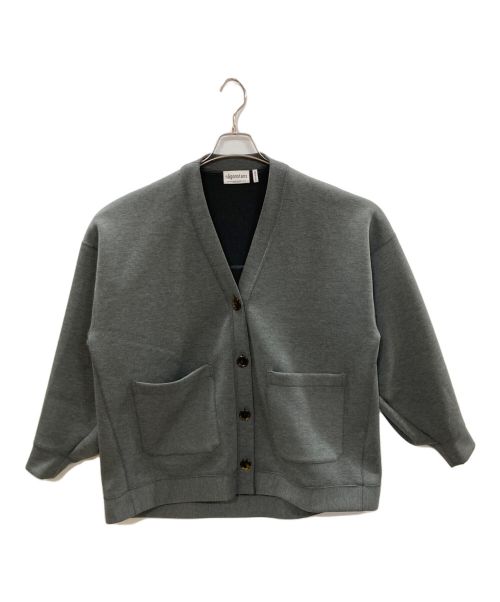 nagonstans（ナゴンスタンス）nagonstans (ナゴンスタンス) flare cardigan グレー サイズ:Ｍの古着・服飾アイテム