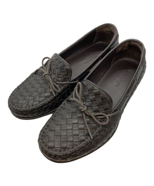 BOTTEGA VENETA（ボッテガベネタ）BOTTEGA VENETA (ボッテガベネタ) イントレチャートローファー ブラウン サイズ:24.5cmの古着・服飾アイテム