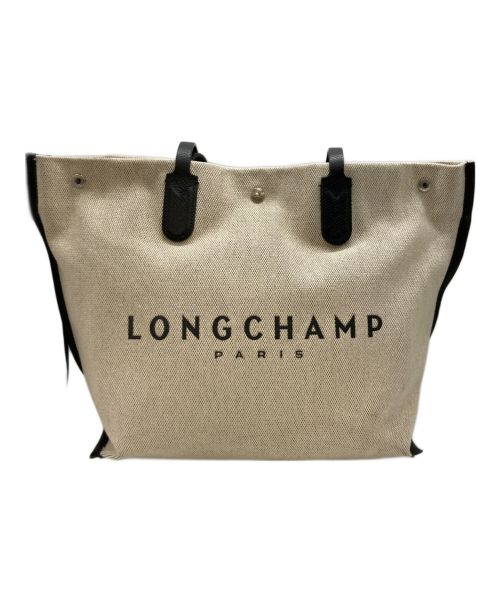 LONGCHAMP（ロンシャン）LONGCHAMP (ロンシャン) トートバッグ ベージュ×ブラックの古着・服飾アイテム