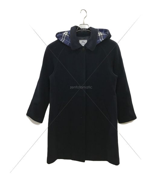 Burberry's（バーバリーズ）Burberry's (バーバリーズ) ステンカラーコート　バーバリーズ　ﾌｰﾄﾞ付き ネイビー サイズ:160Aの古着・服飾アイテム