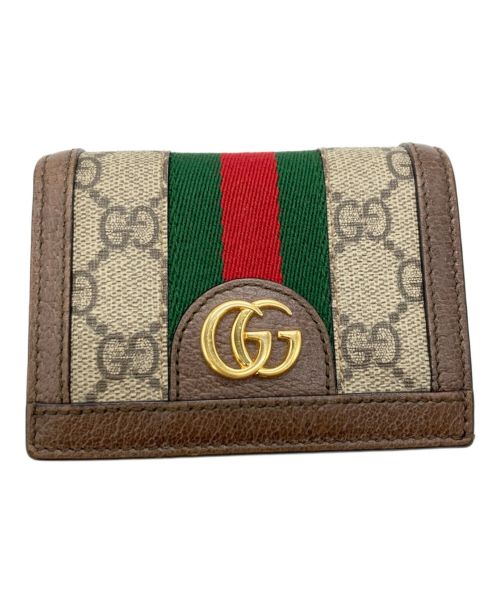 GUCCI（グッチ）GUCCI (グッチ) オフィディア GGスプリーム コンパクトウォレット ベージュの古着・服飾アイテム