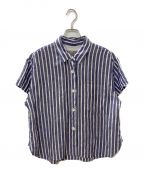 MARGARET HOWELLマーガレットハウエル）の古着「22SS WIDE STRIPE LINEN シャツ」｜ネイビー