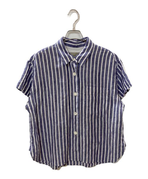 MARGARET HOWELL（マーガレットハウエル）MARGARET HOWELL (マーガレットハウエル) 22SS WIDE STRIPE LINEN シャツ ネイビー サイズ:1の古着・服飾アイテム