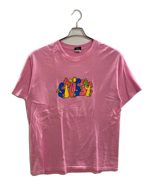 stussy（ステューシー）stussy (ステューシー) プリントTシャツ ピンク サイズ:Ｌの古着・服飾アイテム