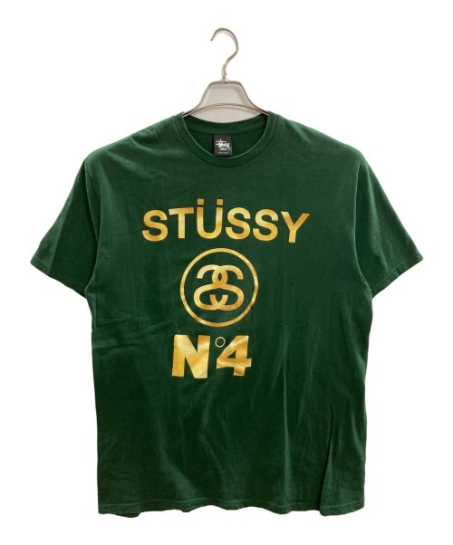 stussy（ステューシー）stussy (ステューシー) プリントTシャツ グリーン サイズ:Ｌの古着・服飾アイテム