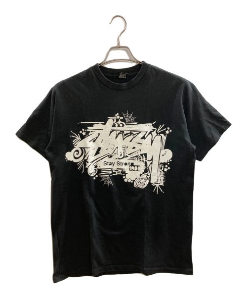 stussy（ステューシー）stussy (ステューシー) プリントTシャツ ブラック サイズ:Ｍの古着・服飾アイテム