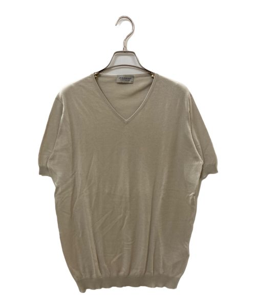 JOHN SMEDLEY（ジョンスメドレー）JOHN SMEDLEY (ジョンスメドレー) S/Sニット ベージュ サイズ:Ｍの古着・服飾アイテム