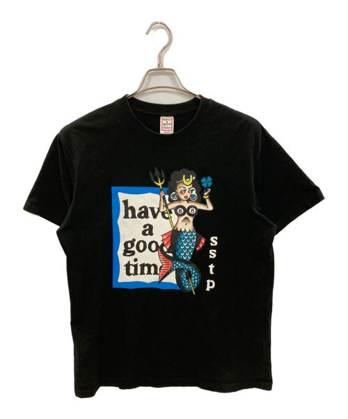 have a good time（ハブアグッドタイム）have a good time (ハブアグッドタイム) マーメイドブルーフレームTシャツ ブラック サイズ:Ｍの古着・服飾アイテム