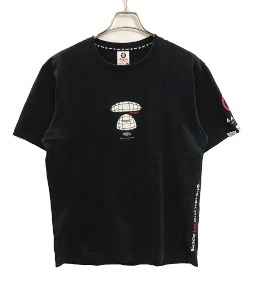 Aape BY A BATHING APE（エーエイプ バイ アベイシングエイプ）Aape BY A BATHING APE (エーエイプ バイ アベイシングエイプ) 両面プリントTシャツ ブラック サイズ:Lの古着・服飾アイテム