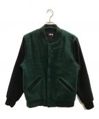 stussyステューシー）の古着「ジャケット/stussy/Jackson Varsity jaket」｜ブラック×グリーン