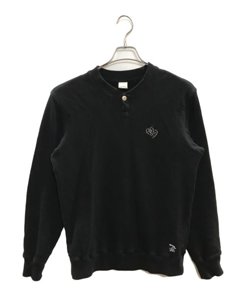 THE CRIMIE（ザ クライミー）THE CRIMIE (ザ クライミー) BLACK HEART WAPPEN SNAP CREW NECK SWEAT ブラック サイズ:Ｍの古着・服飾アイテム