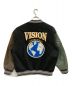 VISION STREET WEAR (ヴィションストリートウェアー) メルトンPUグラフィックスタジャン/VISION STREET WEAR ブラック×ネイビー サイズ:Ｌ：6000円