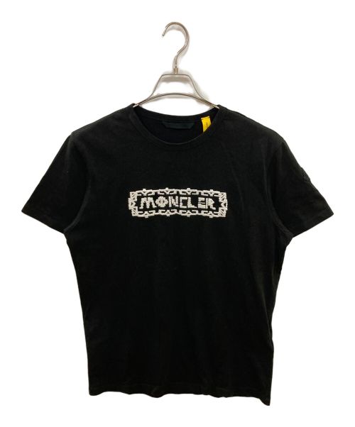 MONCLER GENIUS（モンクレール ジーニアス）MONCLER GENIUS (モンクレール ジーニアス) 刺繍ロゴTシャツ/MONCLER GENIUS ブラック サイズ:Sの古着・服飾アイテム